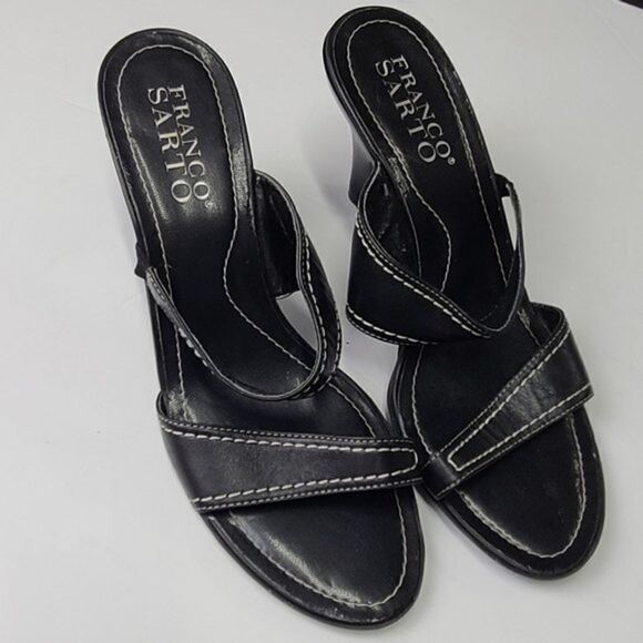 Franco Sarto Women's Black Heeled Sandals Size 10 - Picture 2 of 6